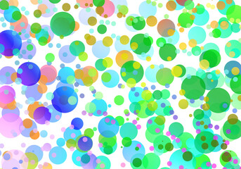 small and big orb circle abstract pattern with green blue pink colour