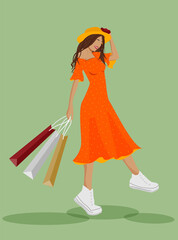 girl with shopping bags
