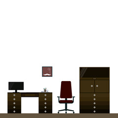 Minimalist Interior. Flat Room Furniture Interior Simple Graphic Design. Home Decor Interior Concept. 