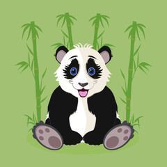 panda with bamboo