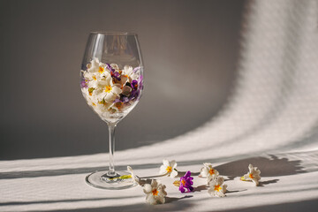 Glass with flowers