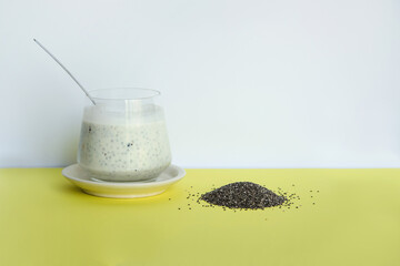 Chia seeds from the Salvia hispanica plant. Very healthy functional food to use in various recipes....