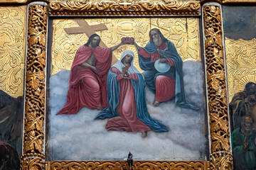 Altar icon. Coronation of the Virgin