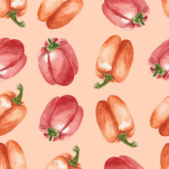 hand drawn watercolor sketch red pepper
