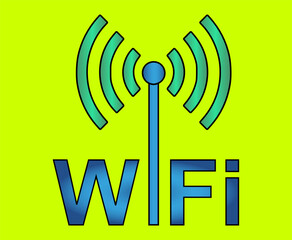 Wireless Network Symbol, Wifi sign for wireless connection, data transfer and communication