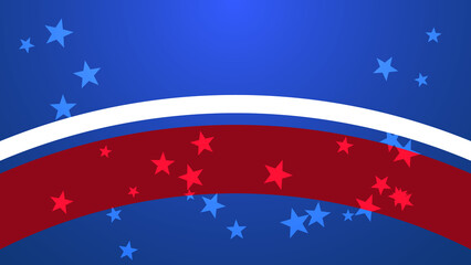 star pattern with red curve on blue lighting background with copy space for festive graphic design