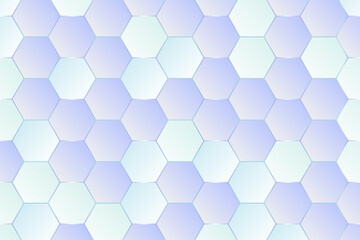 Abstract light green and purple holographic gradient hexagon wall background design