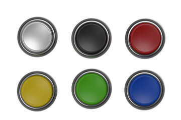electric button models 3d rendering top view