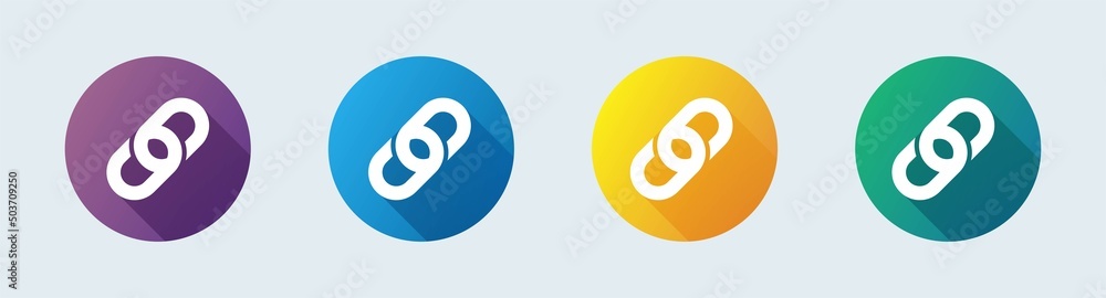 Poster chain symbol set for link icon web or apps interface. link icon in flat design style.