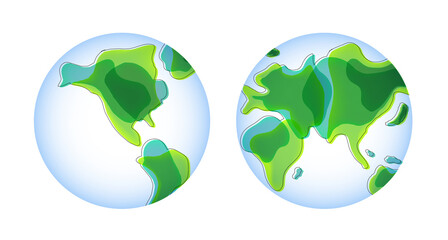 Liquid Shaped World Map. Lava lamp continents.