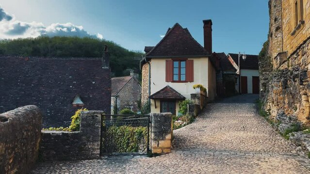The streets of Fort de La Roque-Gageac in La Roque-Gageac near Verzac in a southwest France during the spring time
