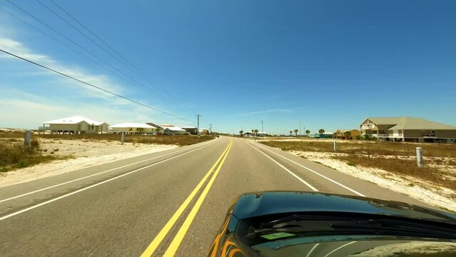 Driving motion video West Beach Blvd Gulf shores Alabama 4k