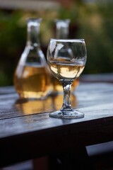 Drinking wine on a summer evening