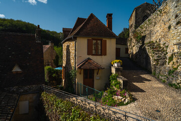 The streets of Fort de La Roque-Gageac in La Roque-Gageac near Verzac in a southwest France during the spring time. High quality photo