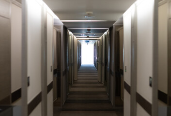 white corridor in the hotel