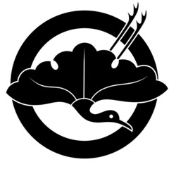 家紋です。丸に銀杏鶴といいます。