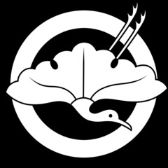 家紋です。丸に銀杏鶴といいます。