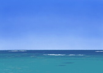 青空と海の背景イラスト