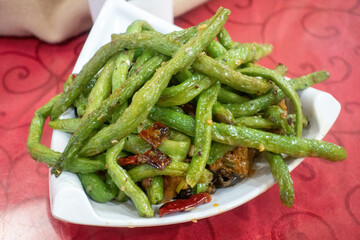 A delicious plate of dry fried beans
