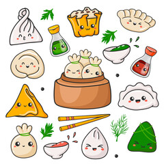 Collection of kawaii dumplings.