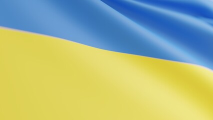 Ukrainian national flag. Kyiv symbol. European culture democracy. Blue yellow color two horizontal striped rippled texture Ukraine patriotic sign abstract background.