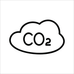 co2 emissions icon. carbon dioxide pollution. ecology and environment symbol. vector illustration on white background