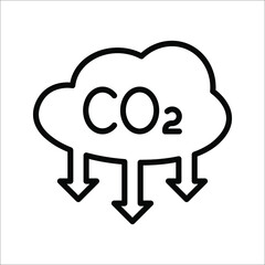 co2 emissions icon. carbon dioxide pollution. ecology and environment symbol. vector illustration on white background
