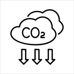 co2 emissions icon. carbon dioxide pollution. ecology and environment symbol. vector illustration on white background