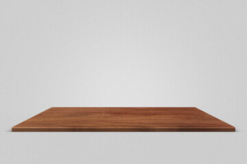 Wooden empty podium. Light gray background. Mockup for placing your product, advertising