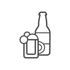 Vector linear icon with beer