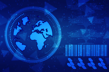 Binary Code Background, Digital Abstract technology background, flowing number one and zero text in binary code format in technology background. Internet Big data Concept