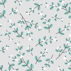 Seamless pattern with winter berries
