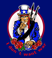 Caricatures, propaganda posters of Uncle Sam.