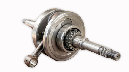 motorcycle crankshaft on white background