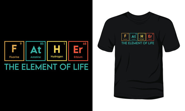 Father periodic table t-shirt design.