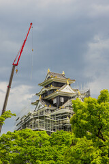 Fototapeta premium 岡山城「令和の大改修」(岡山県岡山市北区)