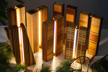 minimalistic handmade retro lamps in the interior