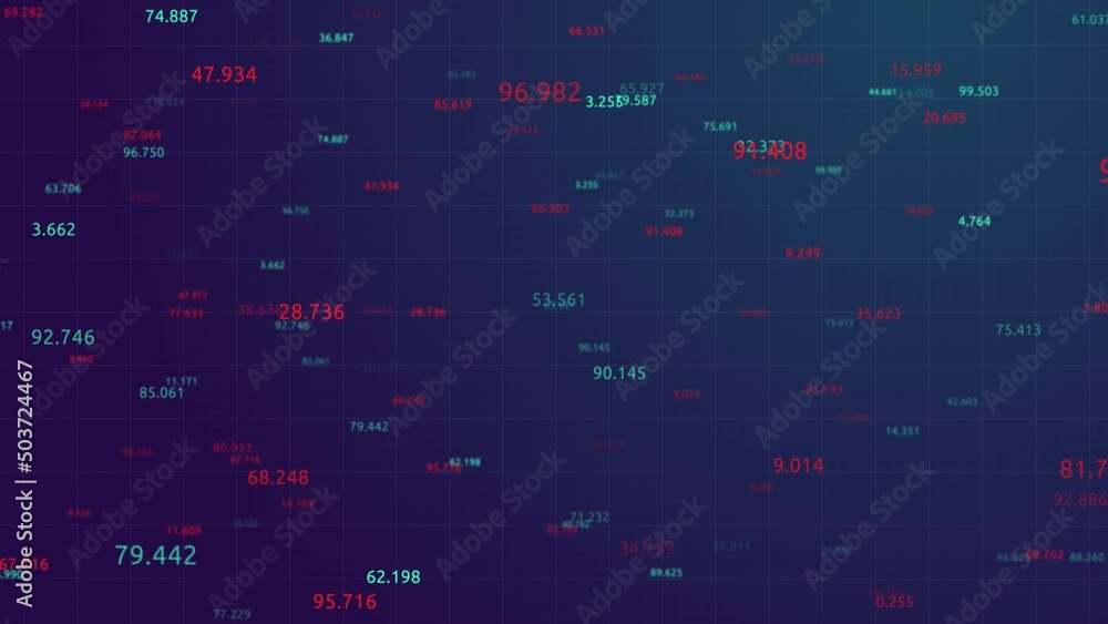 Poster abstract futuristic cyberspace with numbers, matrix animated background with digits. technology, fin