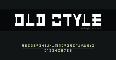 Abstract fonts Creative style with simple retro technology electronic typography. Vector illustration