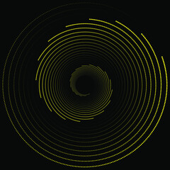 Abstract dotted vector background. Optical art. Halftone effect. Spiral dotted background, icon.