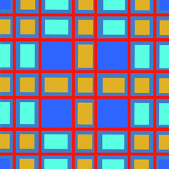 Seamless pattern. Color pattern in a cage for fabric. Simple seamless design with a checkered pattern for decorating wallpaper, wrapping paper, fabric, background, etc. Background wallpaper, textiles,