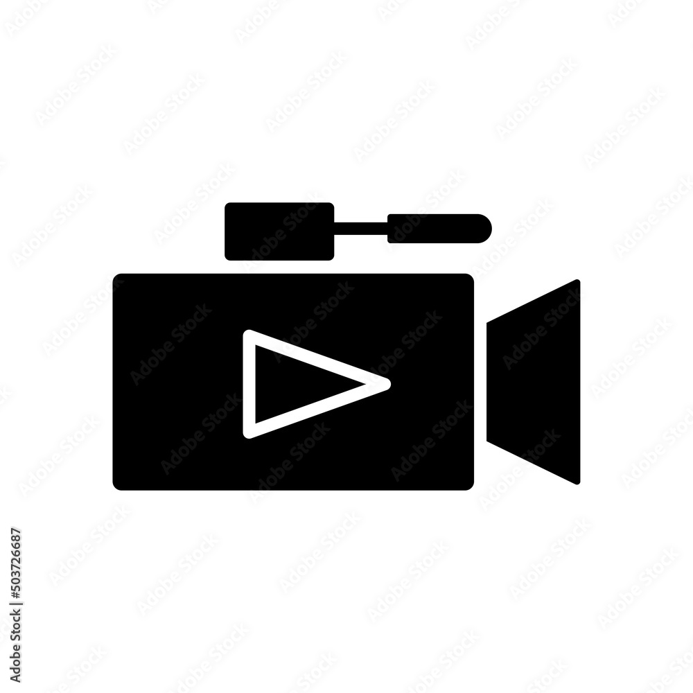 Poster video camera icon vector. recording. solid icon style. simple design editable. design simple illustr