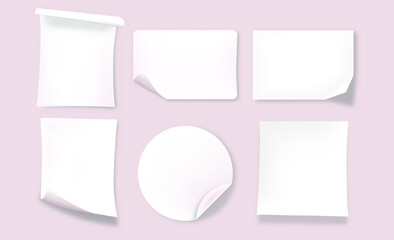 Realistic paper sticker collection.,vector eps10