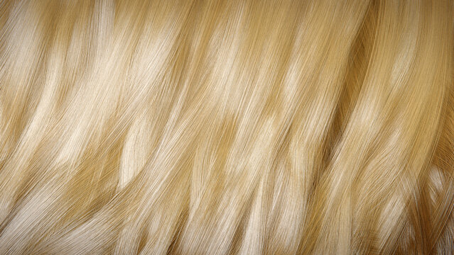 Wavy blonde hair texture. Computer-generated image