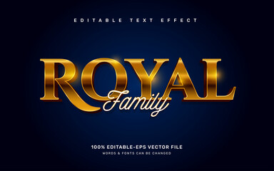 Gold royal family editable text effect template