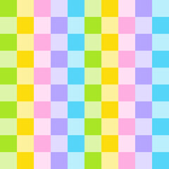 Cute Pastel Square Rainbow Abstract abstract Shape Element Gingham Checkered Tartan Plaid Scott Seamless Pattern Cartoon Vector Illustration Print Background Fashion Fabric Picnic