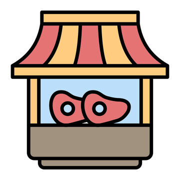 meat shop with red meat display clip art preview