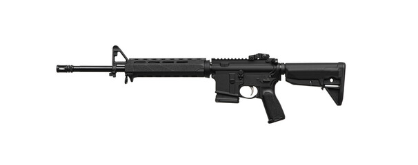 Modern automatic rifle isolated on white. Weapons for police, special forces and the army....