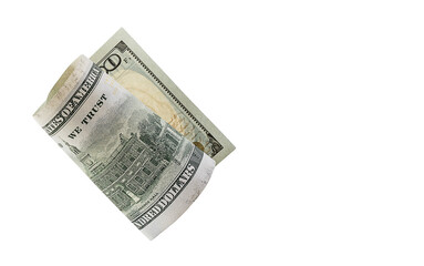 American one hundred dollars isolated on white background.