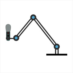 microphone on microphone holder on white backgraund